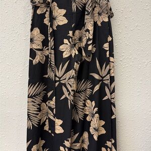 Polo Ralph Lauren Black and Tan Floral Jumpsuit